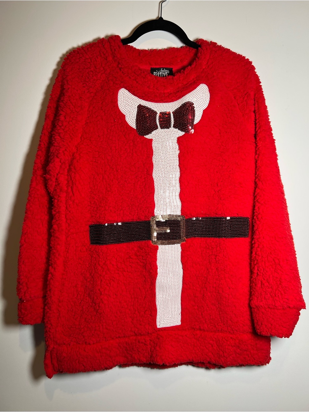 Women’s Feeling Festive Red Sequin Holiday Sweater